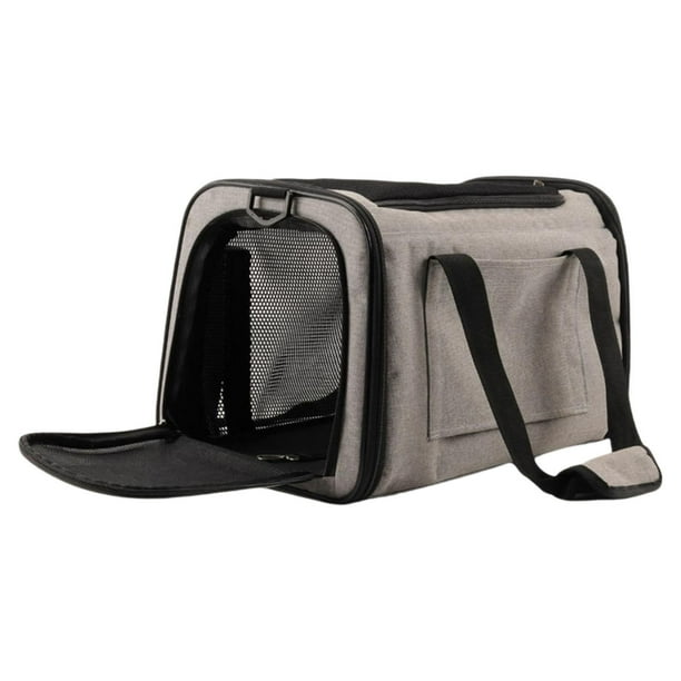 Transportín transpirable para mascotas, plegable, portátil, para cachorros, conejos, perros y gatos Gris L