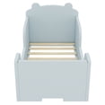 thumbnail image 5 of Aukfa Toddler Bed, Floor Bed Frame with Safely Rail and Bear Shape Headbroad for Kids Ages 2-6, Blue, 5 of 8