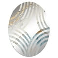 thumbnail image 2 of Designart "Minimalist Horizon with Beige and Grey Waves II" Coastal Minimalism Baptist Fan Round Wall Mirror - Coastal Oval Printed Decorative Mirror - Multiple Color Options, 2 of 5