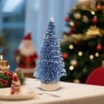 thumbnail image 4 of Mini Christmas Tree with Blue Glitter and Snow for Desktop Ornament, Ideal as Small Holiday Decor and Home Party Scenes-A, 4 of 7