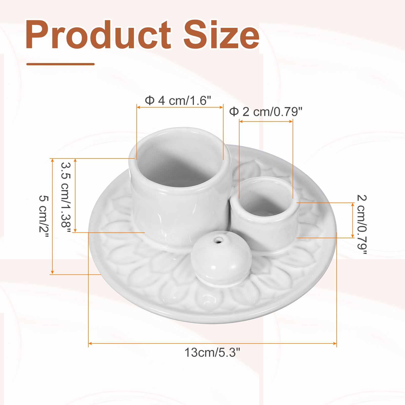 Uxcell Modern Incense Burner, 4 in 1 Ceramic Holder for Meditation, White