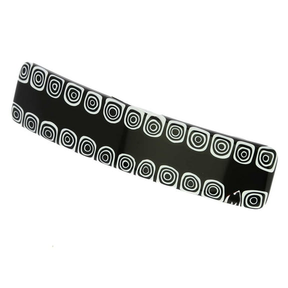 GlassOfVenice Murano Glass Millefiori Hair Clip - Black and White