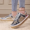 thumbnail image 2 of WEAIXIMIUNG Espadrilles pour Femmes Taille 9.5 Chaussures Décontractées à Plateforme en Cuir pour Femmes Hautes Brillantes Mode Basses à Lacets, 2 of 9