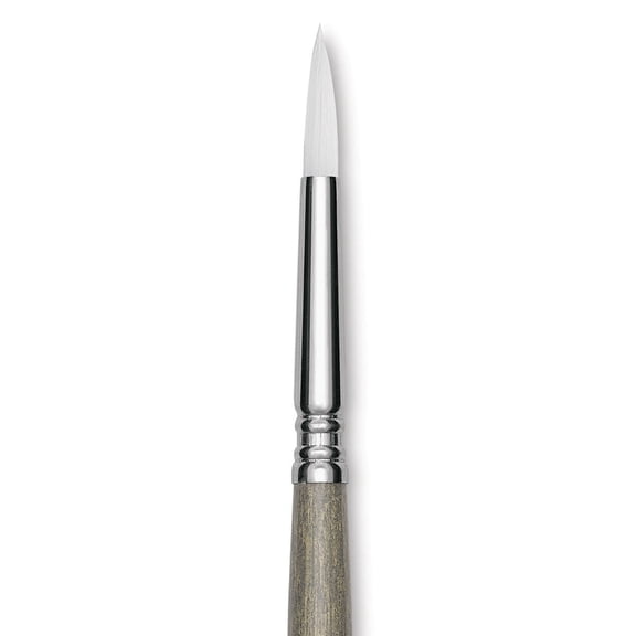 Escoda Perla Toray White Synthetic Brush - Round, Short Handle, Size 8