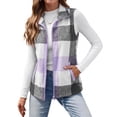 thumbnail image 5 of Fantaslook Women Plaid Outerwear Vest Lightweight Sleeveless Jackets Zipper Fall Winter Coats with Pockets, 5 of 10