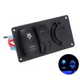 thumbnail image 1 of Car Switch Panel, Multi Purpose Easily Install Car  Protection Level IP65 -25 degrees Celsius -80 degrees Celsius  Dual USB  for Ships for Buses for RVs, 1 of 7
