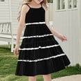 thumbnail image 4 of FamilyThread Girls Casual Stripe Sleeveless Dresses Spaghetti Strap Summer Swing Twirly Sundress A-Line Dress For 4-14Y, 4 of 7