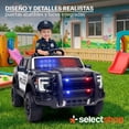 thumbnail image 4 of Carro Estilo Patrulla Electrico Montable para Niños Carrito Policia Coche de Control Remoto y Manejo Directo con Luces Estereo y Pedales Funcionales, 4 of 7