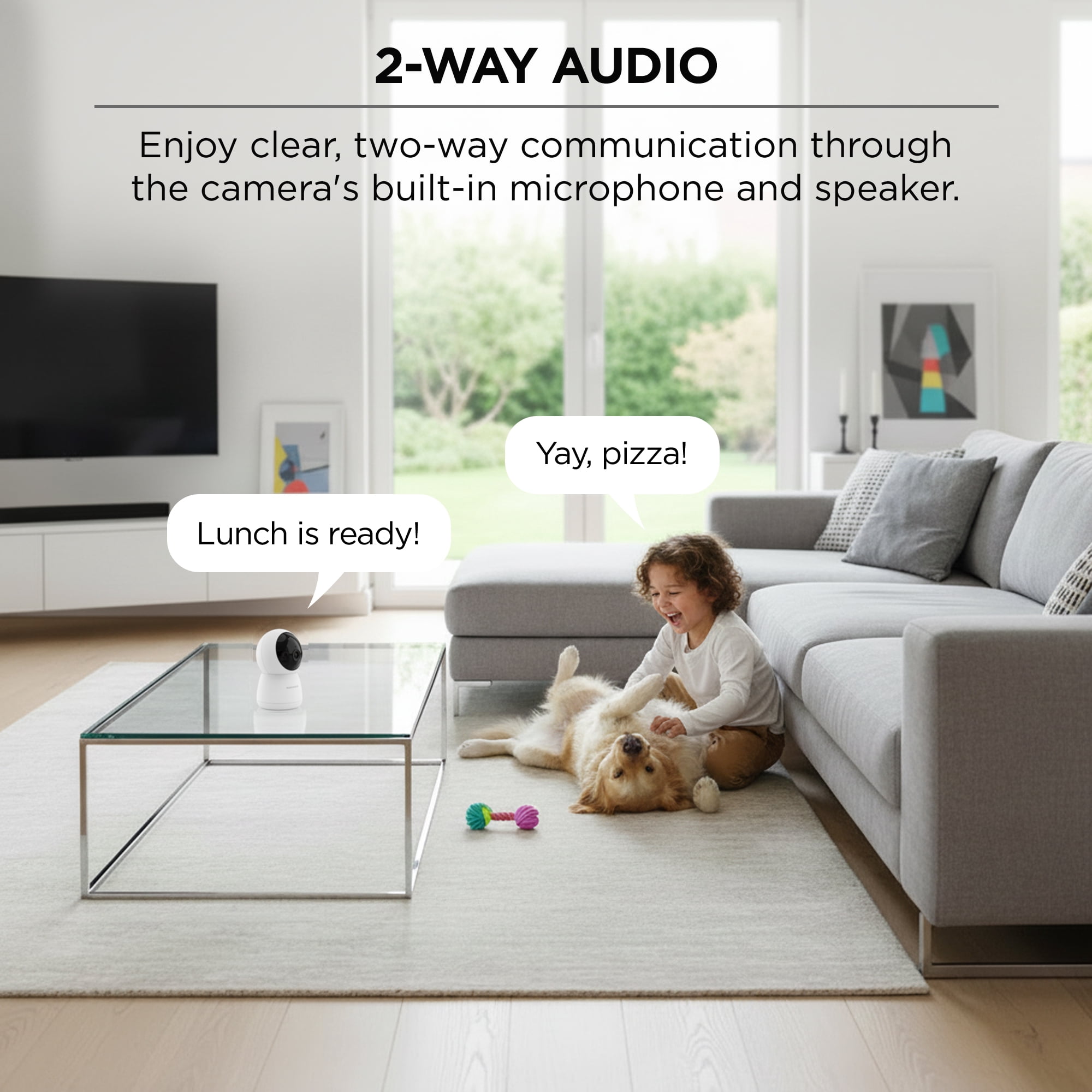 Merkury Smart 2K Auto-Follow Indoor Cameras with Motion Tracking, 2 Pack