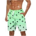 thumbnail image 2 of Xysaqa Big & Tall Men's Swim Trunks Swimsuit Mens Palm Tree Print Swimming Board Short Bathing Suit Trendy Men Hawaiian Beach Shorts with Pockets & Drawstring Elastic Waist 3X 4X 5X, 2 of 5