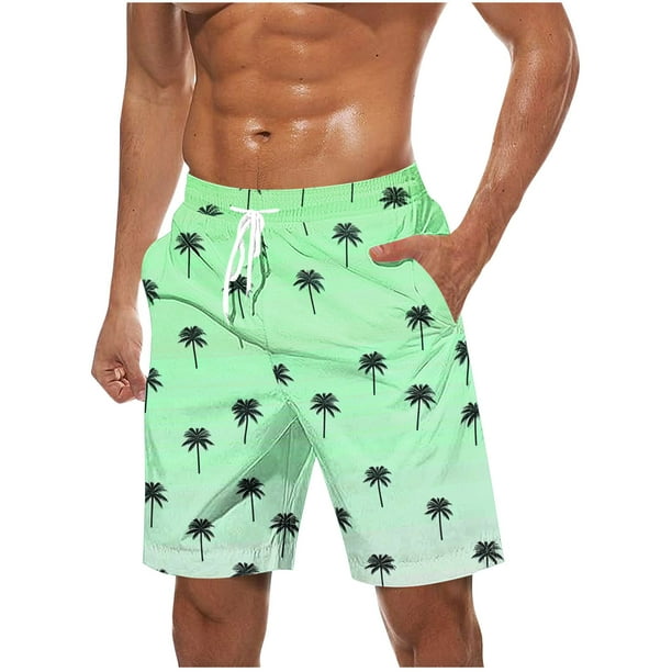 Pantalones Cortos Casuales para Hombre Imprimir con Bolsillos Pantalones de Playa de Cintura Elástica, Pantalones Cortos de Cintura Elástica para Hombre