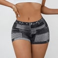 thumbnail image 7 of Short Leggings for Women Imitation Denim Yoga Legging Shorts Fitness Workout Tights Running Gym Shorts Elasticated Waist Yoga Pants Soft Stretchy Activewear Jogging Bottoms, 7 of 7