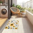 thumbnail image 4 of Yayeee Doormat for Inside 20"x32" Absorbent Low-Profile Washable Non-Slip Rubber Backed Entryway Rug, White Watercolor Sunflowers, 4 of 8