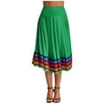 thumbnail image 7 of iiniim Womens Long Full Circle Folklorico Dance Skirts Spanish Bull Folkloric Mexican Flamenco Performance Green 75cm XXL, 7 of 7