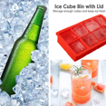 thumbnail image 4 of Bandeja para cubitos de hielo, grande, paquete de 2 - Máquina para hacer cubitos de hielo de silicona flexible de 8 cavidades - Moldes de hielo cuadrados para whisky y cócteles, 4 of 5