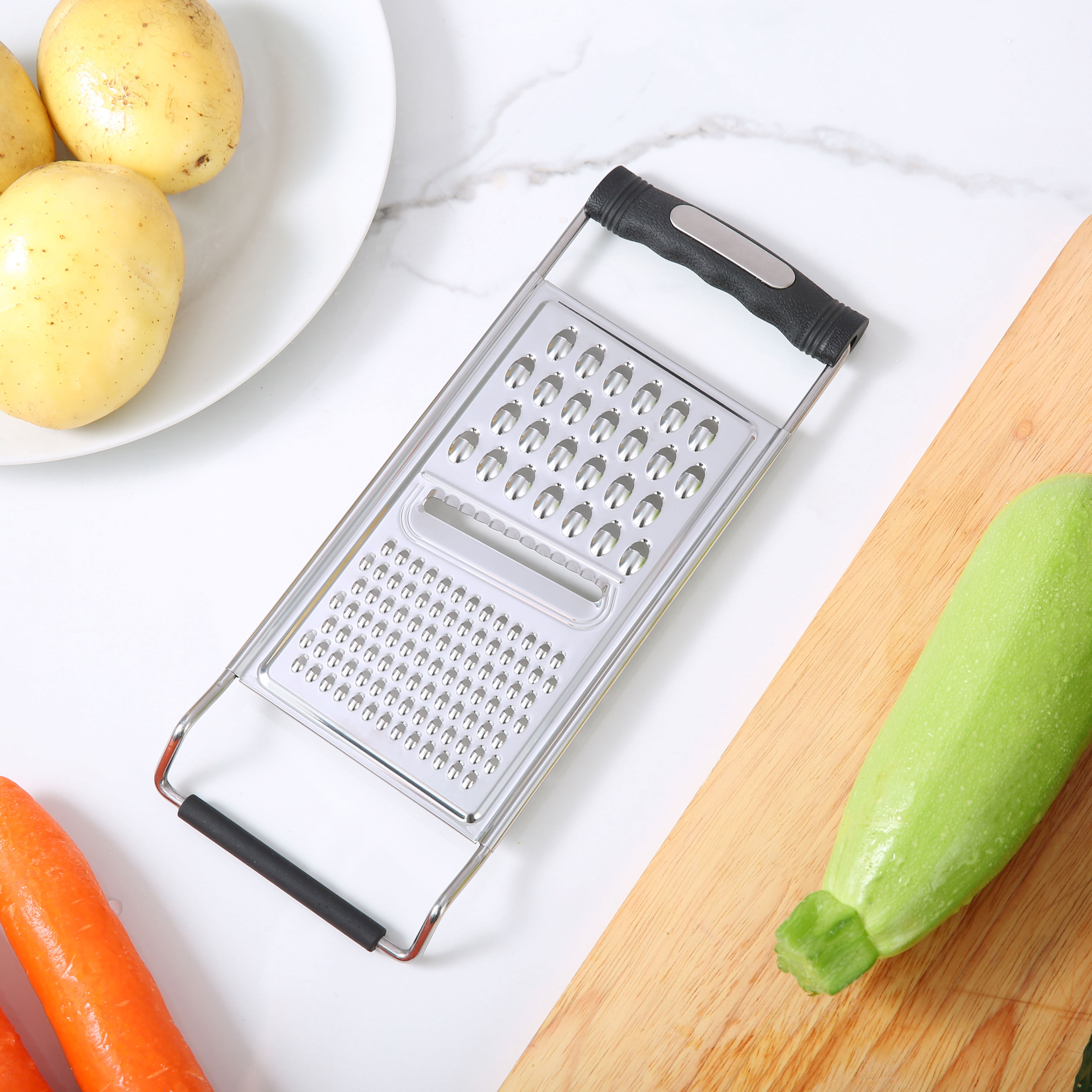 Mainstays Flat Grater with Soft Grip Handle and Non-Slip Base