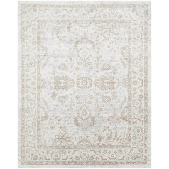 Nourison Astra Machine Washable 7'10" x 10' Grey Vintage Indoor Area Rug