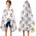 thumbnail image 3 of White Cow Happy Pattern Hooded Bath Towel，50"x30" for Ages 3 To 12 Kids, Quick Dry Lightweight Soft Microfiber Hood Beach Towel Cover Up for Kids, 3 of 7