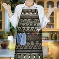 thumbnail image 6 of Brown Geometric Triangle Square Pattern Apron-Garden Aprons for Women with Pockets-Cotton Linen Waterproof Kitchen Cooking Gardening Aprons Adjustable for Kitchen,Cooking,BBQ and Salon 33x27 Inch, 6 of 7
