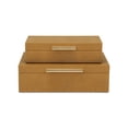 thumbnail image 3 of Lusan Rectangular Decorative Box Set - Camel Brown Faux Shagreen, 3 of 11
