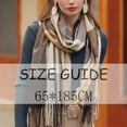 thumbnail image 3 of beishanbush Scarf Women's Autumn and Winter Colorful Plaid Shawl Thickening Warm Fringe Scarf Scarf Gray Blue, 3 of 8