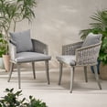 thumbnail image 2 of Caris Outdoor Boho Wicker Club Chair with Cushions, Set of 2, Multi Light Gray, Gray, 2 of 9