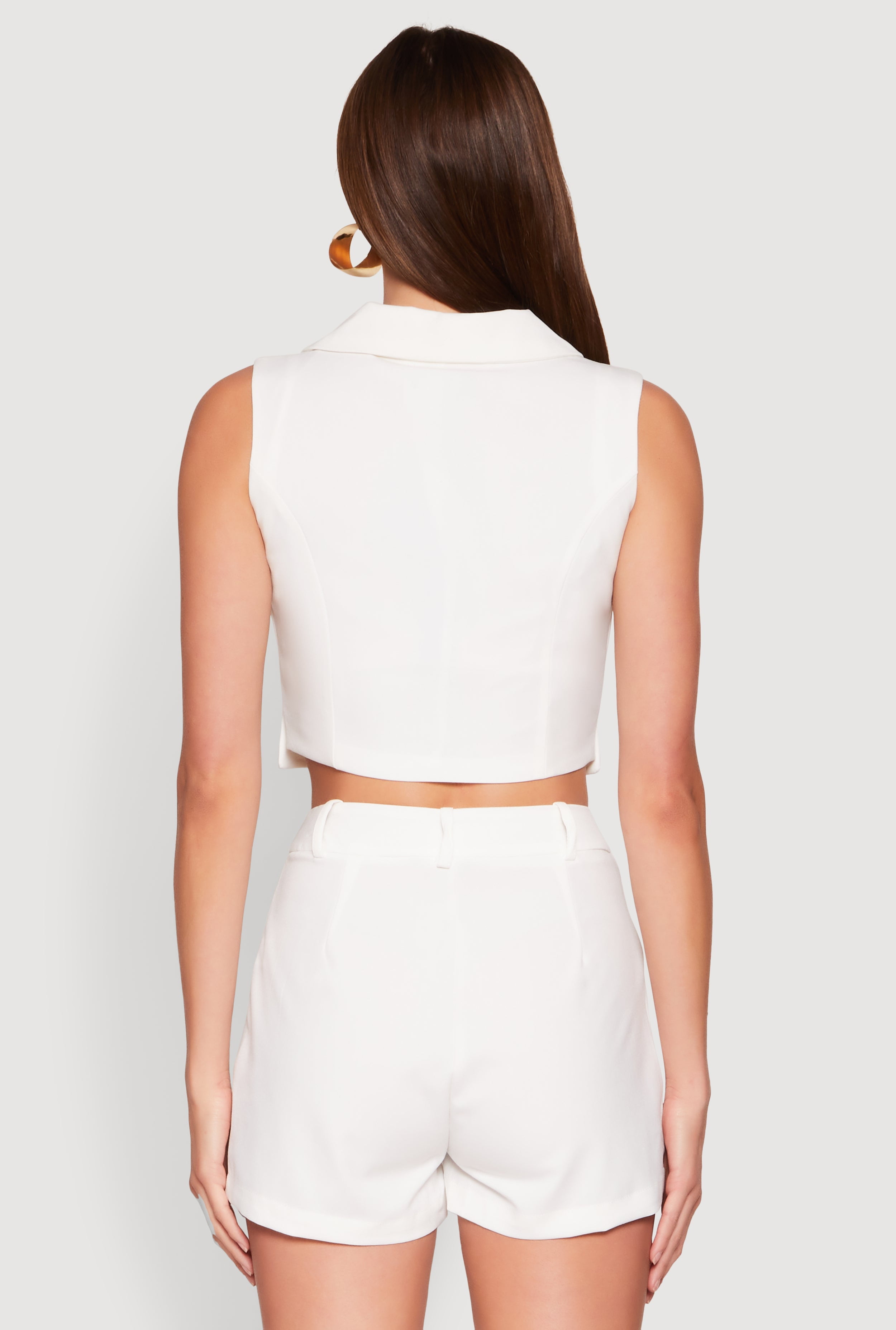 Womens Cropped Blazer Vest - image 5