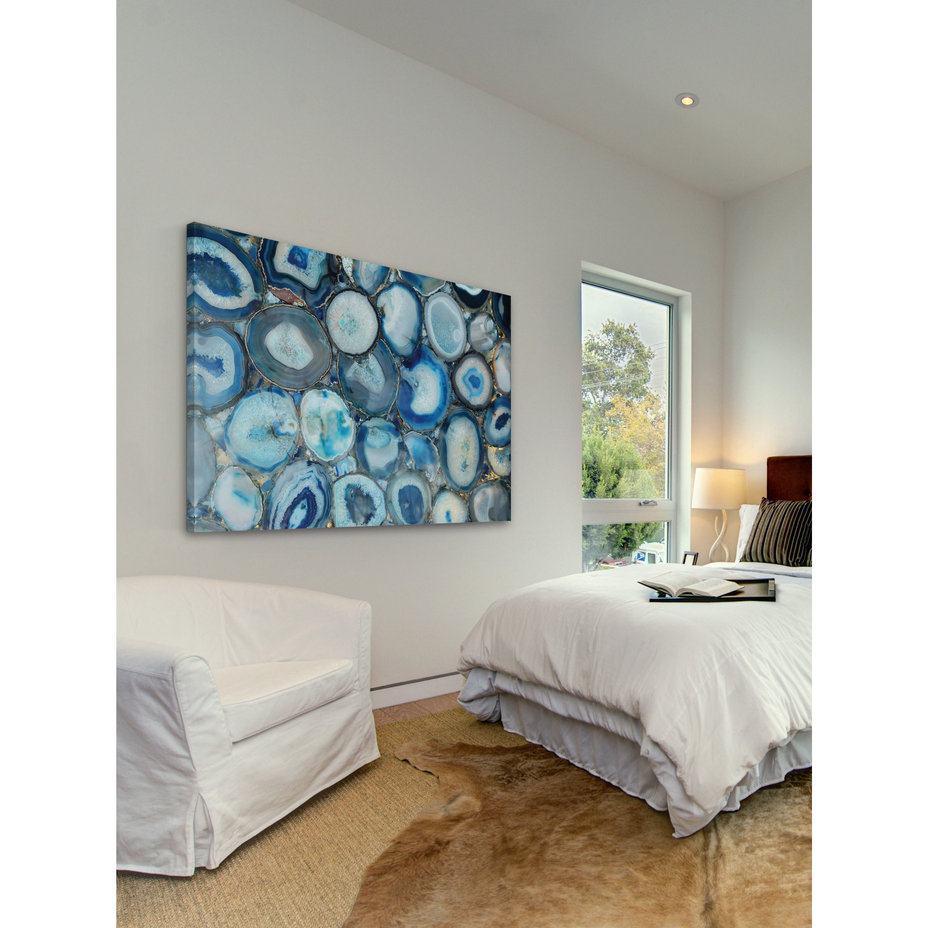 "Blue Geode Bunch" Painting Print on Wrapped Canvas