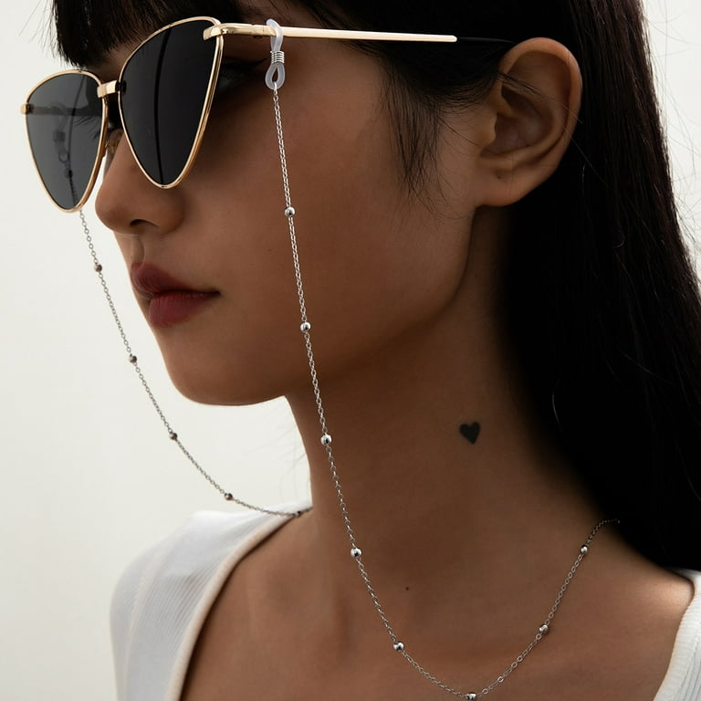 DNLKWGO Stylish Eyeglass Chain Faux Pearl Sunglasses Strap Holder Eyewear  Retainer Chain for Women