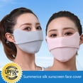thumbnail image 3 of Anvazise Summer Ice Silk Cycling Face Guard Anti-UV Dustproof Breathable Ear Loop Sunscreen Sports Mouth Cover Black One Size, 3 of 13