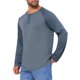 thumbnail image 5 of INSPIRE CHIC Camisetas de Hombre de Manga Larga Raglán Casual Henley T-Shirts S Azul Oscuro, 5 of 6