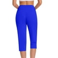 thumbnail image 4 of LIBRCLO Yoga Pants for Women with Pockets Capri Pants Slim-Leg Sports Leggings Casual Work Capris Blue 3XL, 4 of 7