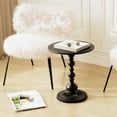 thumbnail image 5 of Metal Small Round Side End Table, Vintage Matte Coffee Drink Cocktail Table, Small Accent Pedestal Table for Living Room Corners and Small Spaces, 21'' Height, 5 of 9