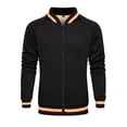 thumbnail image 3 of Siilsaa Black Jacket Long Sleev Shirt Jacket Zip Up Coat with Pocket Black,S, 3 of 5