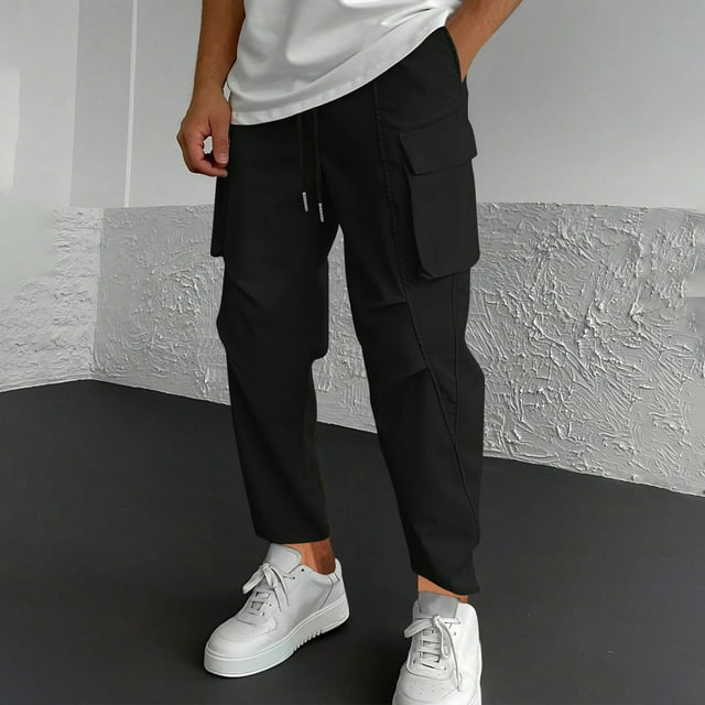 Puntoco Pantalones deportivos y pantalones deportivos casuales de moda de primavera e invierno para hombres