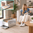 thumbnail image 6 of X-Large Pull-out Sifting Stainless Steel Cat Litter Box With Lid For Pine Pellets, 6 of 6