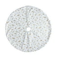 thumbnail image 2 of Tree Skirt Christmas Under Tree Foot Carpet Feather White Floor Mat Blanket for Party Decoration  Gold  122cm, 2 of 10