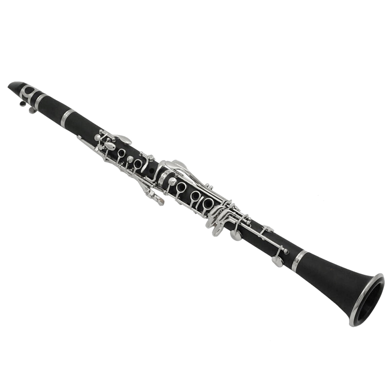 Elowen Bb Clarinet Bb ABS Clarinet Bb Cupronickel Plated 17 Key with Cleaning Cloth Gloves Screwdriver Woodwind Instrument for Beginner Student