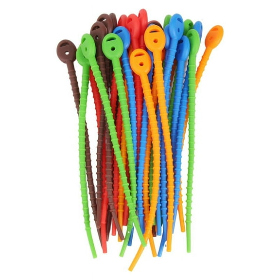 30 PCS Silicone Cable Ties,Durable Zip Ties, Bag Seal Clips