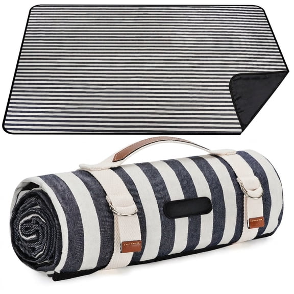 Aegean Blue Extra Large Waterproof Washable Picnic Blanket for Outdoor Beach Camping Travel