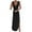 Black, variant on Fesfesfes Women Gowns Casual England Loose Sleeveless Solid V-Neck Floor-Length Dress