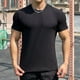 thumbnail image 5 of Playeras Elvqul para Hombre Gym Playa de Color Sólido Manga Corta Negro Cuello Redondo, 5 of 7