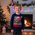 thumbnail image 2 of Kids Christmas Sweatshirt Boys Girls Moster Truck Shirt Xmas Cotton Long Sleeve Tops for 11T, 2 of 7