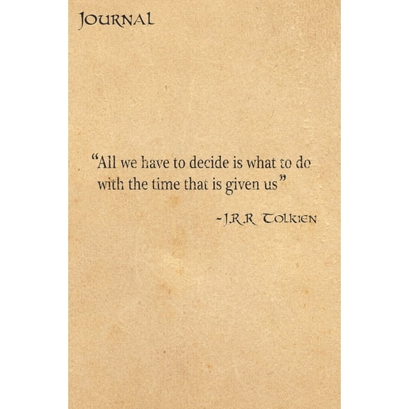 Journal : All We Have to Decide - Map of Middle Earth - Tolkien Quote College Ruled Journal Travel Journal Notebook 6x9 120 pages (Paperback)
