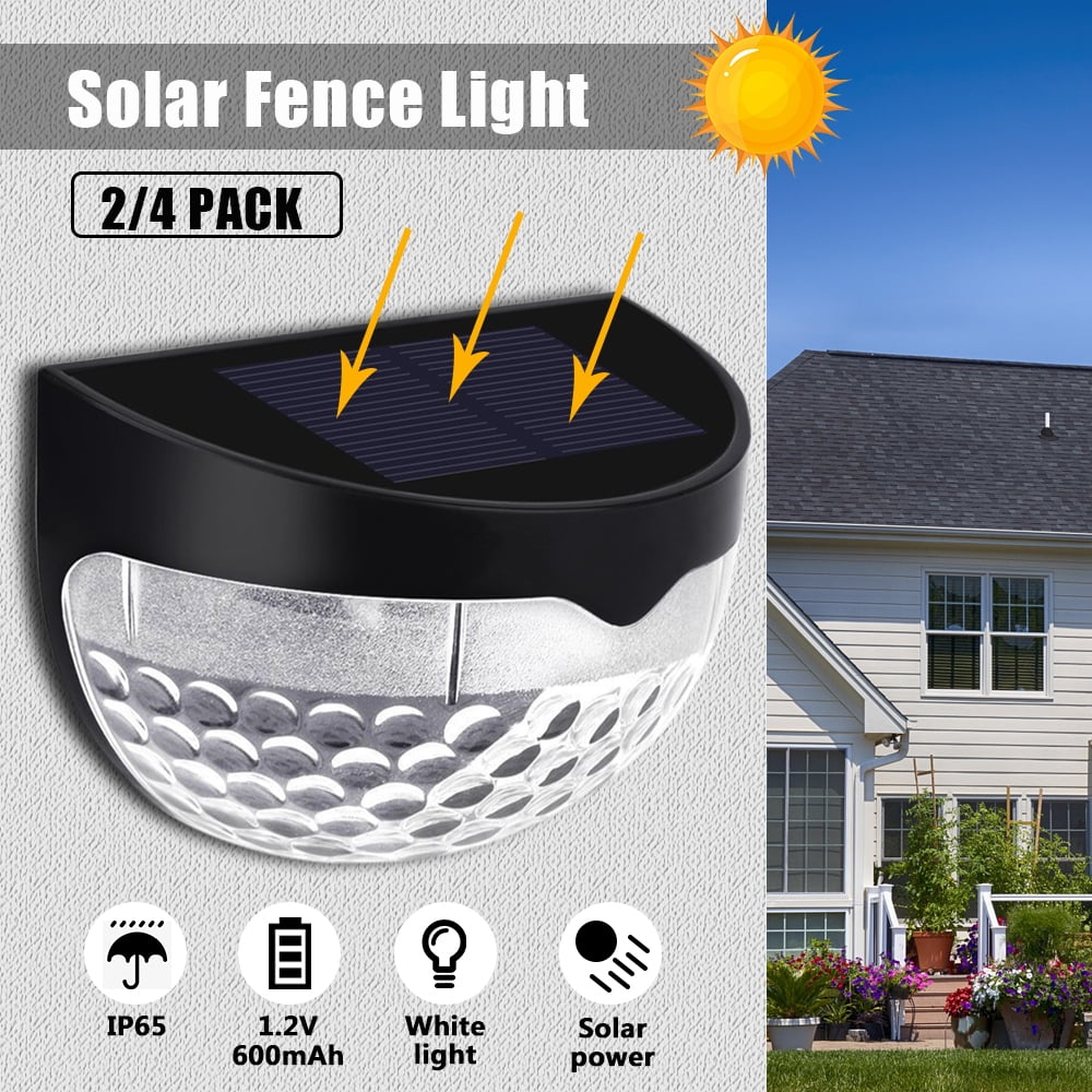 Waterproof 6 LED Solar Power Fence Lights Wall Light Outdoor Garden