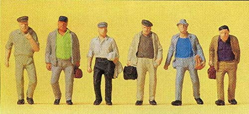 6 HO Scale Preiser Models Male Commuters Walking
