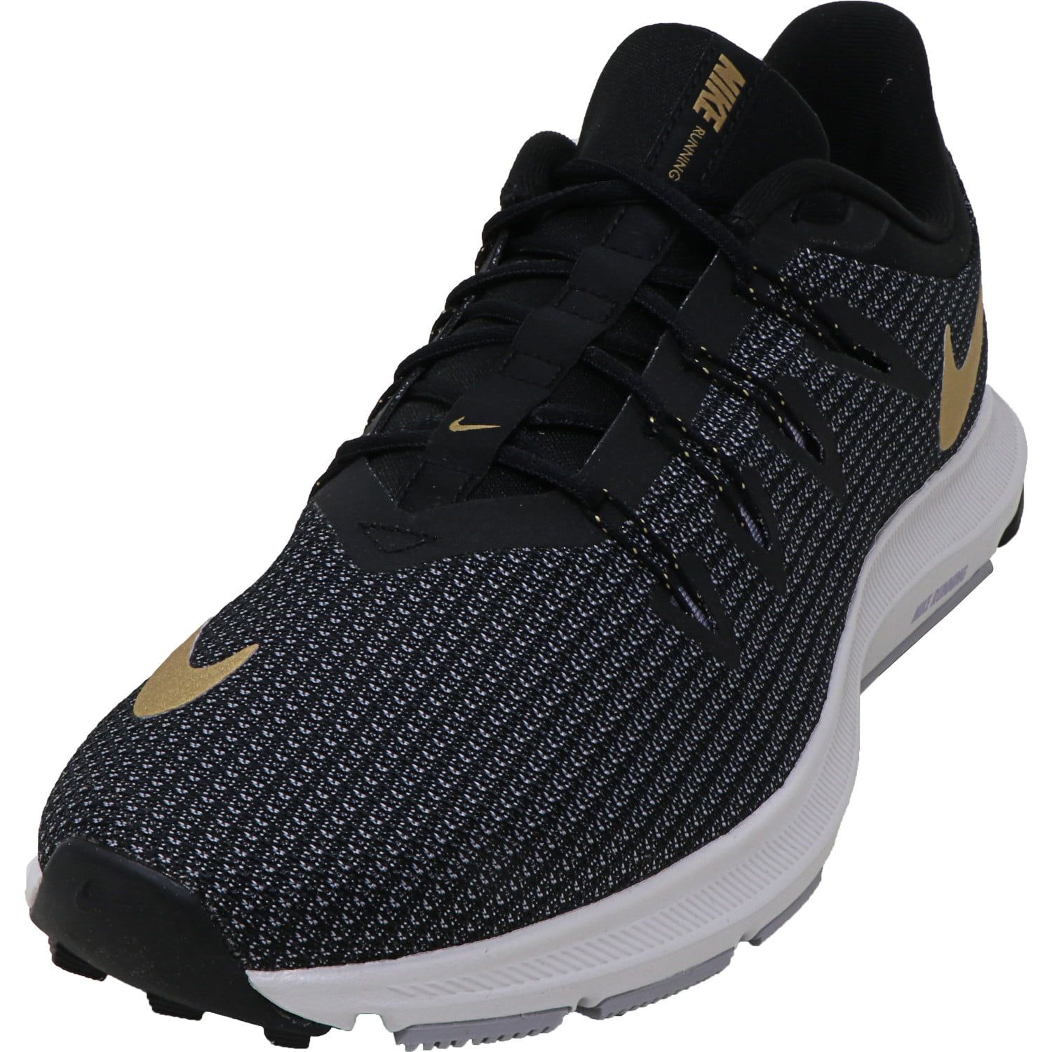 Nike Women's Quest Black / Metallic Gold Ankle-High Running  -  