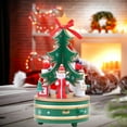 thumbnail image 2 of Rongfmy Creative Music Box Rotating Wooden Musical Box Decoration Toy for Indoor Desktop Green, 2 of 7