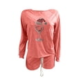 thumbnail image 3 of Wensltd Women's Christmas Loungewear Set Short Sleeve Top and Shorts Holiday Pajamas Cozy Family Matching Sleepwear Gift, 3 of 3