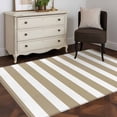 thumbnail image 4 of Beige Striped Large Area Rugs for Bedroom Living Room, Soft Non Slip Carpet Bedside Rug, Modern Farmhouse Beige White Stripes Rectangular Floor Cover Kitchen Accent Rug 2.7'x5' for Dining Room/Office, 4 of 9